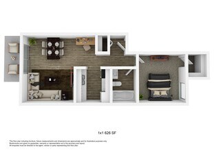 One Bedroom 1055 floor plan